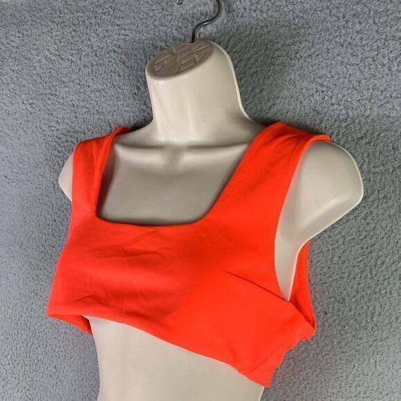 Fashion Nova Top Crop Orange Size Large Cropped Women's‎ Neon Sleeveless Stretch - Picture 5 of 11